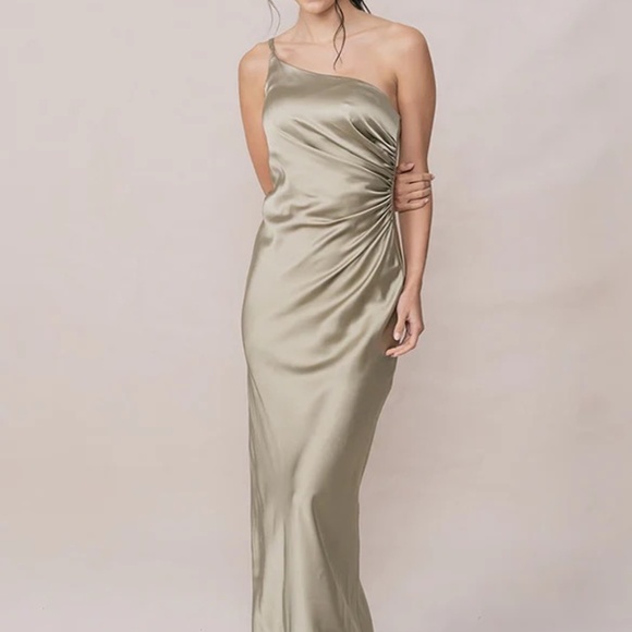 Revelry One Shoulder Satin Dress - Picture 1 of 3
